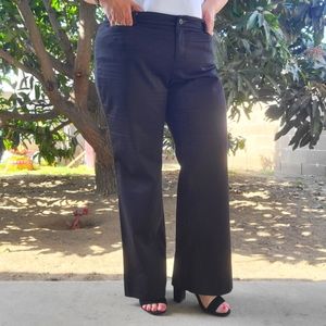 New York and Company Black Sheen Trouser Size 14 Petite